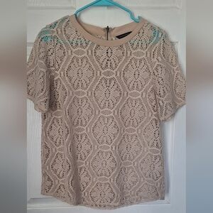 Banana Republic Elegant Beige Lace Top Size Medium